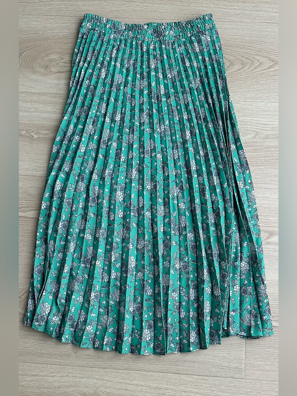 Max Studio Floral Pleated Midi Skirt